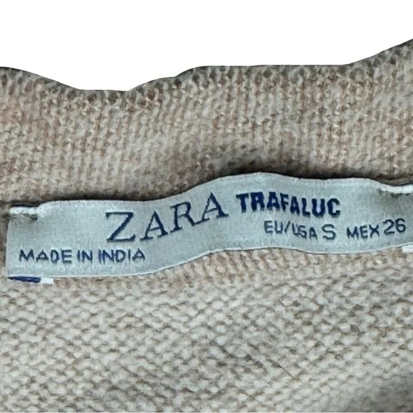 Zara Crew Neck pink Sweater Trafuluc heavyweight Women’s Size Small - Picture 7 of 7